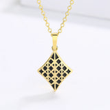New Creative Diamond-shaped High-quality Handcrafted Enamel Necklace