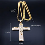 Christian Jesus Cross Necklace Stainless Steel Crucifix Pendant Necklaces - Prayer Baptism Religious Jewellery - The Jewellery Supermarket
