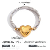 Two Colour 18K Gold Plated Creative Reversible Heart Design Stainless Steel Ring