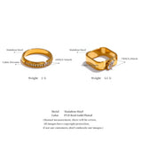 18K Smooth Stainless Steel AAA Zirconia Diamonds Round Square Delicate Trendy Ring