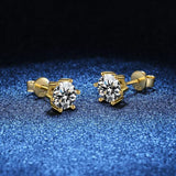 Top Sparkling 0.5-2 Carat D Colour Moissanite 925 Sterling Silver Stud Earrings