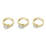 Classic GRA Certified 2CT 3CT Moissanite S925 Silver White Gold Plated Wedding Ring