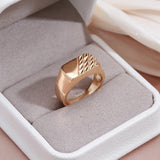 Modern Fashion 14 Karat Rolled Gold Glossy Square Cutting Men's Signet Ring