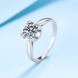 Luxury 0.5-3CT VVS1 Moissanite Diamond Classic Bull Rings For Women 925 Silver Wedding Engagement Fine Jewellery