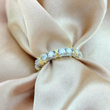 Awesome 3mm D Colour Moissanite Eternity Wedding Engagement Rings 18k White Gold Plated 925 Silver Rings For Women