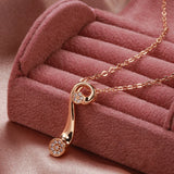 Fashion Geometric 14K Filled Rose Gold AAA Zircon Diamonds Necklace For Women - Luxury Trendy Jewellery