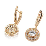 Shiny AAA CZ Diamonds Rolled 14K Rose Gold Long Drop Earrings For Women Fine Jewellery