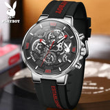 High Quality Silicone Strap Men's Watch Fashion Trend Multifunction Quartz Wristwatch Luxury Quality Male Wristwatch