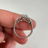 3-Stone GRA Certified 2CT Oval Cut Moissanite Diamonds Ladies Rings 925 Silver Engagement Wedding Band Jewellery
