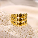 New In Stainless Steel 14K Gold Colour Rings For Women and Girls - Ideal Trendy Fashion Rings, Ideal Gifts - The Jewellery Supermarket