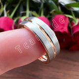Brushed And Center Groove Finish 6MM Men Women Tungsten Wedding Rings
