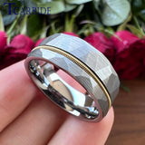 Guitar String Ring Silver Hammer 8MM Men Women Tungsten Carbide Wedding Ring