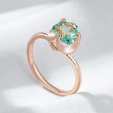 14 Karat Gold Filled Shiny Light Green Pink Red AAA Zircon Crystal Luxury Rings For Women