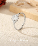 Fabulous D Colour VVS1 Rectangle Moissanite 925 Silver Trendy Sparkling Ring