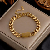 316L Stainless Steel Fashion Link Chain Bangle Charm Bracelets for Women - Exquisite Gold Colour Jewellery - The Jewellery Supermarket