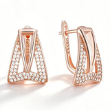 Luxury Design 14 Gold Filed Full AAA Zircon Square Diamonds Drop Earrings