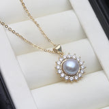 Sunburst Design Real Multicolour Pearls AAA Zircon Diamonds Silver Earrings