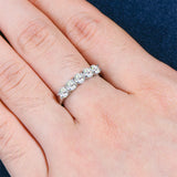 Terrific 3mm 4mm Moissanite Half Eternity Band 5-stone 7-stone Silver Wedding Rings