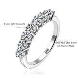 Sparkling Full Moissanite Diamonds Eternity Rings S925 Sterling Silver Wedding Engagement Certificated Jewellery