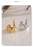 New Design 18K Gold Plated Stainless Steel Metal Geometric Adjustable Creative Ring