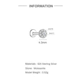 Sterling Silver Moissanite Diamonds Multi-Size Round Cartilage Tragus Stud Earrings