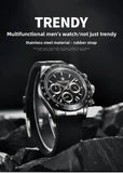 Famous Brand Sky Blue Dial Classics Sapphire Retro Chronograph Stainless Steel Waterproof Men Quartz Watches