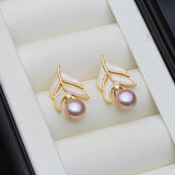 Vintage Multicolour Real Pearl AAA Zircon Diamonds Gold Colour Stud Earrings