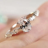 D Colour VVS1 1/2CT Oval Cut Moissanite Diamonds Rings Silver 18K Gold Plated Wedding Engagement Jewellery with GRA