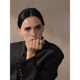 18K Gold Plated Trendy Stainless Steel Layered Hollow Geometric Wide Fashion Ring