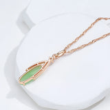 Personality 14K Filled Rose Gold Oval Mist Green AAA Zircon Pendant - Luxury Necklace for Women Party Jewellery