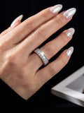 Luxury Full Round VVS1 D Colour Moissanite Diamond Geometry Rings Fine Jewellery