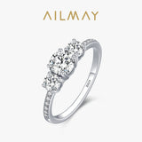 Luxury Round Cut Dazzling AAAA Lab Created Diamond 925 Sterling Silver Ring