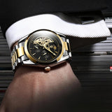 New Tourbillon Hollow-out Automatic Waterproof Mechanical Leisure Luminous Moon Phase Sports Men's Watches