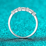 Oval Cut Full Moissanite 925 Sterling Silver with White Gold Plated Wedding Ring