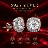 18KGP 1.0ct Moissanite With GRA Certificate D Coour VVS1 925 Silver Earrings