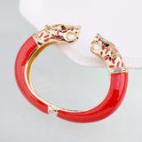 New Unique Design Luxury Enameled Colorful Wolf Bangle Statement Cuff Bracelet - Fashion Jewellery for Women - The Jewellery Supermarket