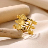 New In Stainless Steel 14K Gold Colour Rings For Women and Girls - Ideal Trendy Fashion Rings, Ideal Gifts - The Jewellery Supermarket