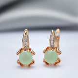 Luxury Design 14K Rolled Gold Emerald Green AAA Zircon Crystals Drop Earrings