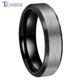 Multicolours Beveled Brushed 6m/8mm Classic Tungsten Wedding Rings for Men Women