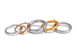 18K Gold Plated Stainless Steel 3 Colors 5 Links Popular Stacked Rings