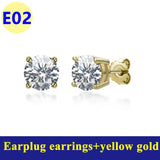 925 Sterling Sliver High-end Crown Moissanite Diamond Heart Screw Stud Earrings For Women