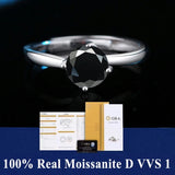New 100% Real Moissanite Ring D Colour VVS1 Pass Diamond Test Adjustable S925 Silver GRA Certificate Wedding Rings