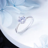 New Fine Snowflake Design 0.5/1ct D Colour Moissanite Diamond Rings Sterling Silver Engagement GRA Luxury Jewellery