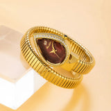 Luxury Brand Selection Snake Shape CZ Diamonds Iced Out Analog Quartz Watches