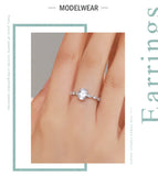 Fashion Oval Top Quality AAAA Lab Created Diamond 925 Sterling Silver Luxury Ring
