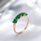14K Gold Filled Four Prong Round Green AAA Zircon Crystals Fashion Rings For Women