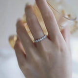 Luxury 0.7CT D Colour Moissanite Diamonds Eternity Rings - GRA Certified Silver Engagement Wedding Fine Jewellery