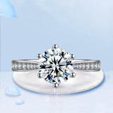 Elegant D Colour VVS1 Moissanite Diamond Solitaire Rings for Women Silver Ring Wedding Engagement Fine Jewellery
