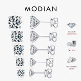 925 Sterling Silver Simple Round Ear Stud Sparkling D Colour Moissanite Stud Earrings