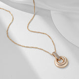 Elegant Glossy 14K Filled Rose Gold With AAA Zircon Diamonds Hoop Necklace For Women Fashion Jewellery